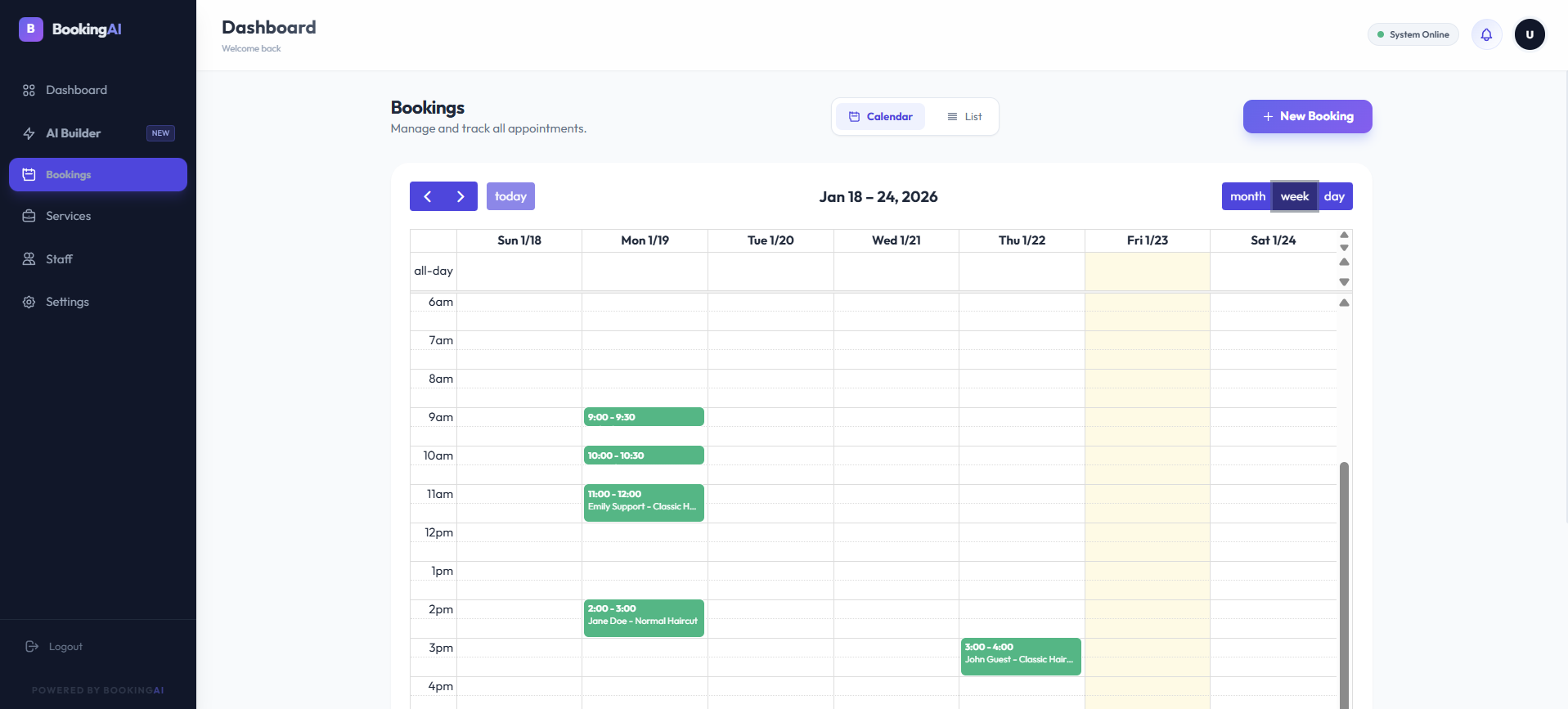 Booking AI - Website Builder