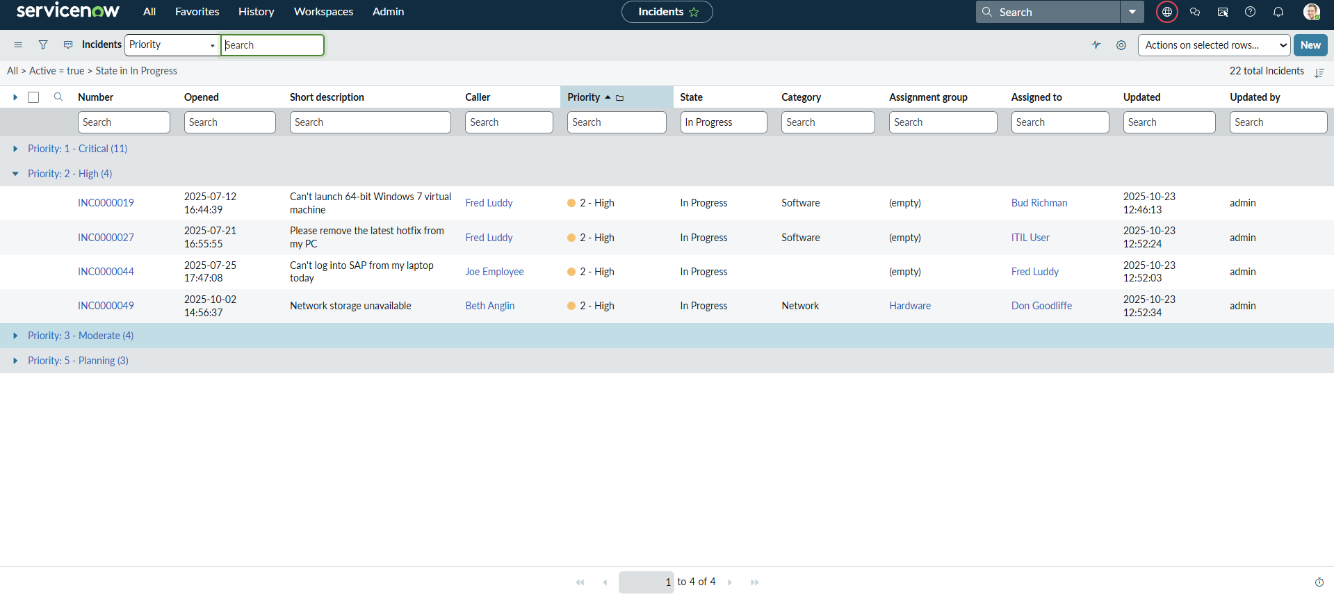 ServiceNow Ticket Management
